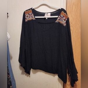 Vintage Style Embroidered Women's Top XL